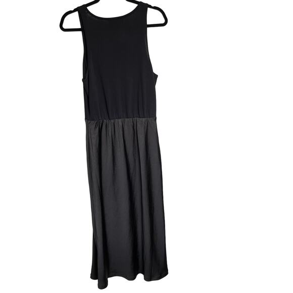 Mare Mare Dress Womens Medium Solid Black Maxi Stretch Tank Top w/ Satin Bottom - Picture 3 of 9